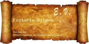 Eszterle Vilmos névjegykártya